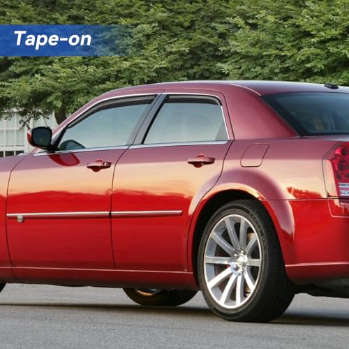 Image of Window Visors Rain Guards Shield for 2005-2010 Chrysler 300, Out-Channel Window Vent Wind Deflectors Visors Shades for 2005-2008 Dodge Magnum