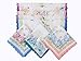 Forlisea 6 pack Womens Beautiful Cotton Floral Handkerchief Wendding Party Fabric Hanky with Wavy Edge