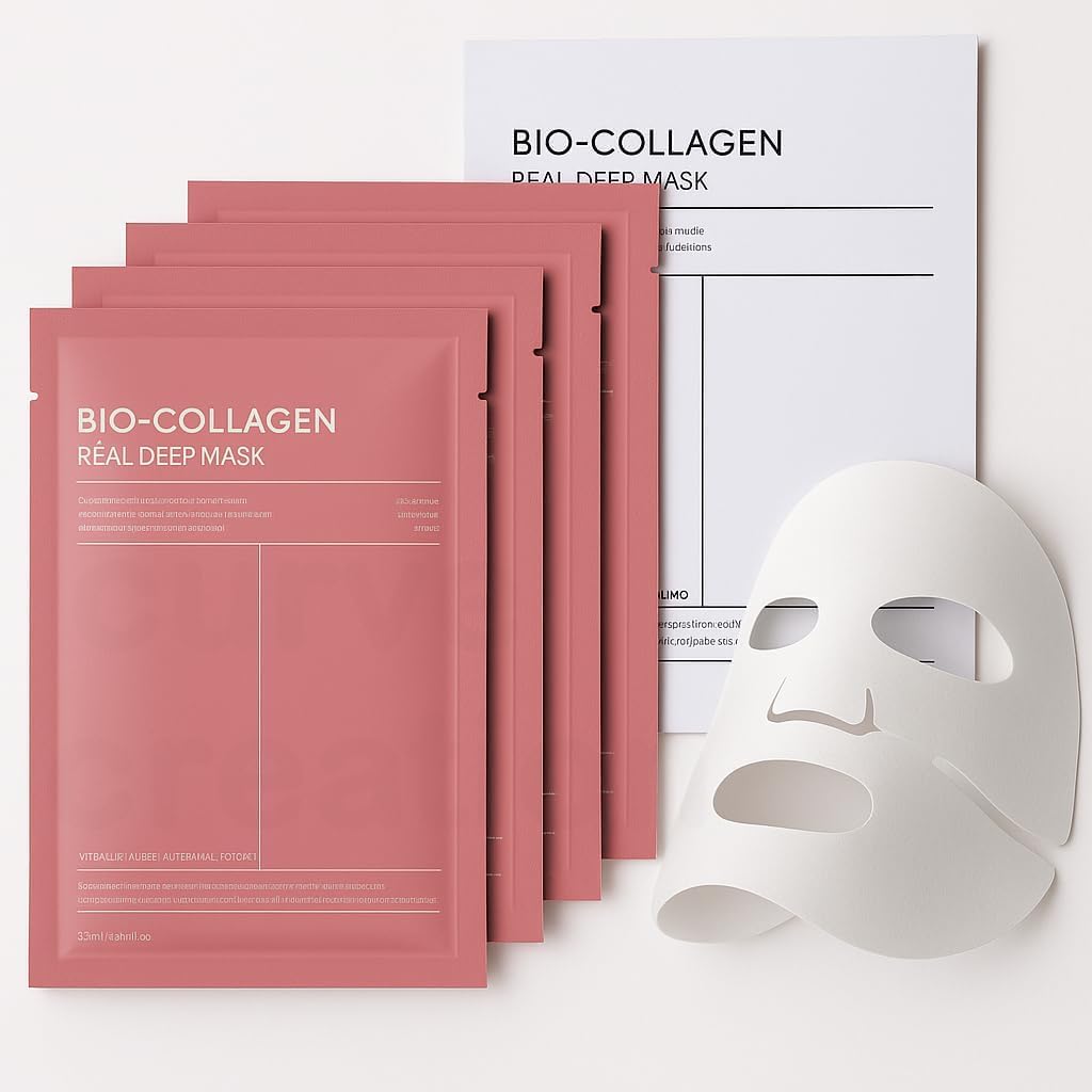 (Pack of 4) Bio Collagen Sheet Mask Overnight Face Mask – Korean Hydrogel Collagen Face Mask Sheets with Hyaluronic Acid & Alpha Arbutin for Glowing Skin, Brightening, Hydration, Firming & Glass Skin Care & Elasticity Support-image-20