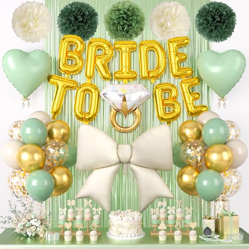 Image of Sage Green Bachelorette Party Decorations,Bride To Be Bridal Shower Balloon