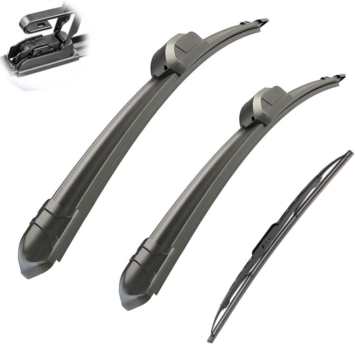Car Wiper Compatible with Hyundai Tucson JM 2004-2009 Car Front Rear Wiper Blades Soft Rubber Windscreen Wipers Auto Windshield 24"16"13" 2007 2008 (Color : 6 wipers)