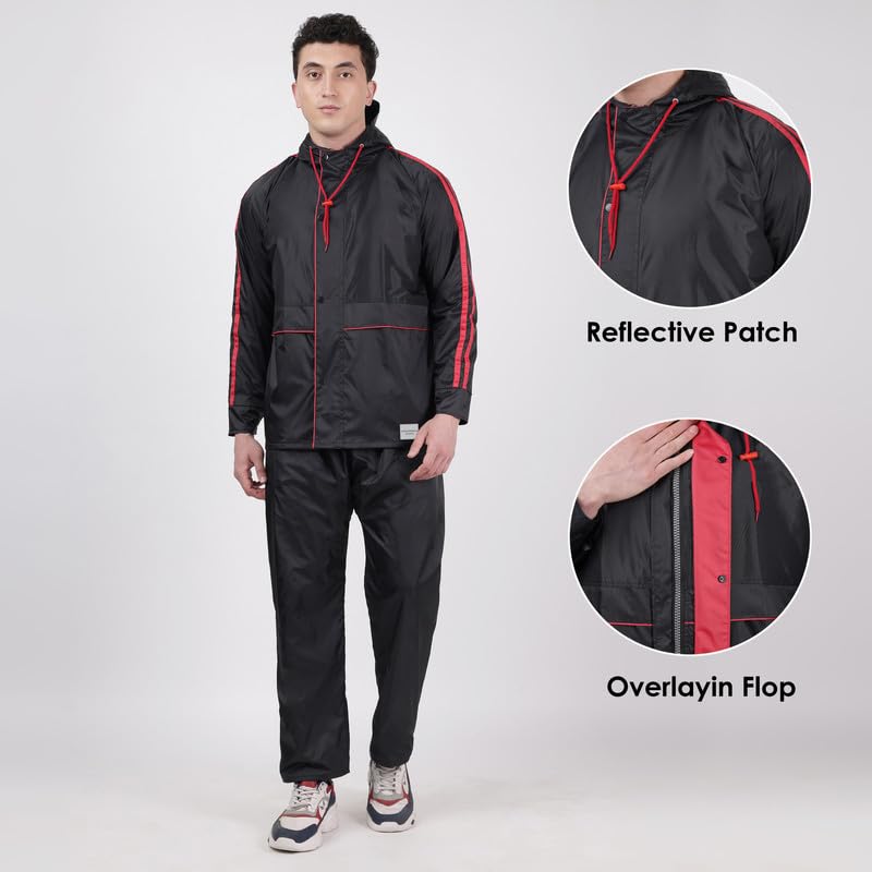 Image of Indian Terrain Men's Rain Coat with Pant and Pocket waterproof and heavy duty