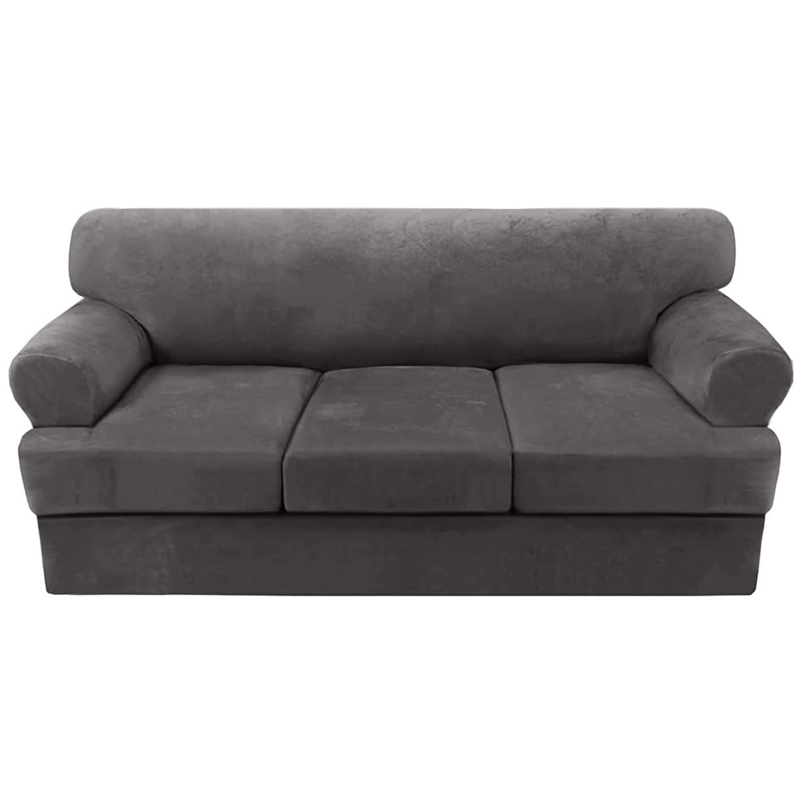 SDYdsgE sofa cover， Velvet Sofa Cover Stretch Furniture Protector for 3 Seater Couch Gray Slipcover with Washable(Grey,3 Seater)