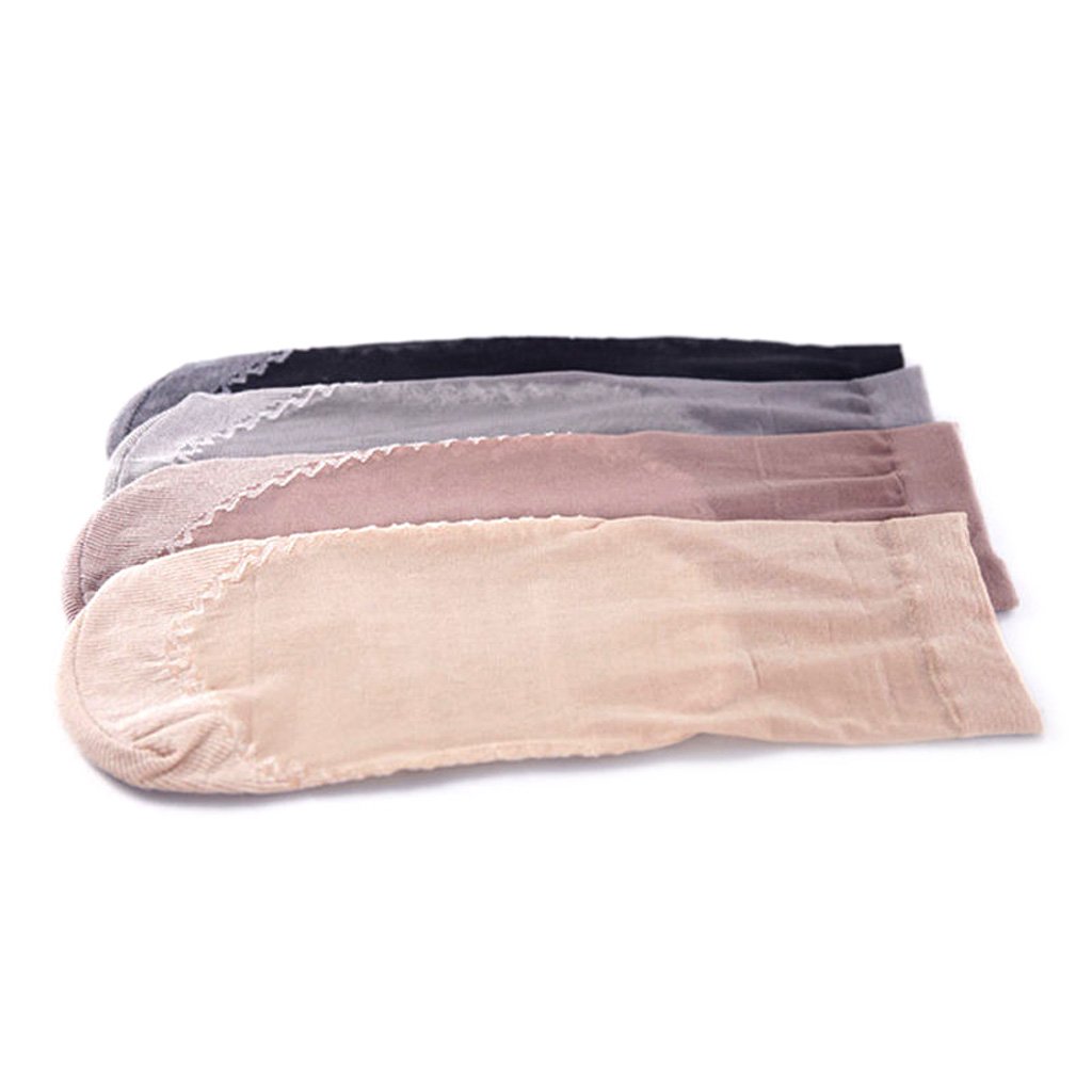 FAIRY RABBIT Women Ankle Socks Ultra-Thin Elastic Silk Short Silky Stockings,Ladies Short Core-Spun Stockings,Black