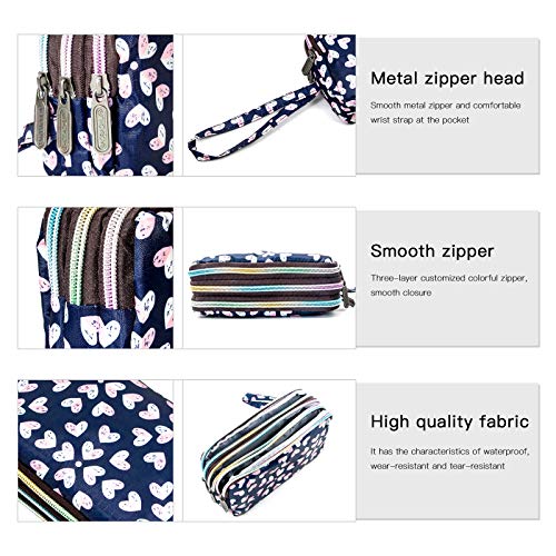 Image of BIAOTIE Large Capacity Wristlet Wallet - Women Printed Nylon Waterproof Handbag Clutch Purse