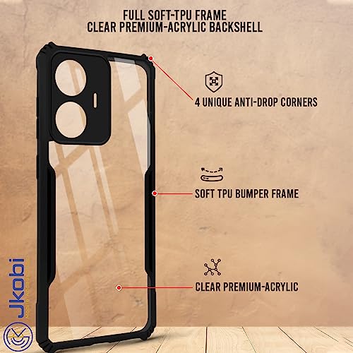 Image of Jkobi Back Cover Case for Realme C55 (Shockproof with Polycarbonate Clear Panel | Professional Black)