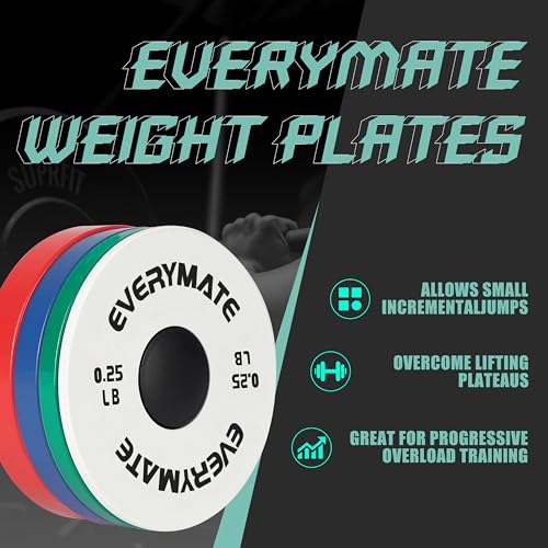 Image of EVERYMATE Fractional Micro Weight Plates Set of 8 Weight Plate Pair of 0.25LB 0.5LB 0.75LB 1 LB for Olympic Barbells for Strength Training Micro Plates Weight Plate