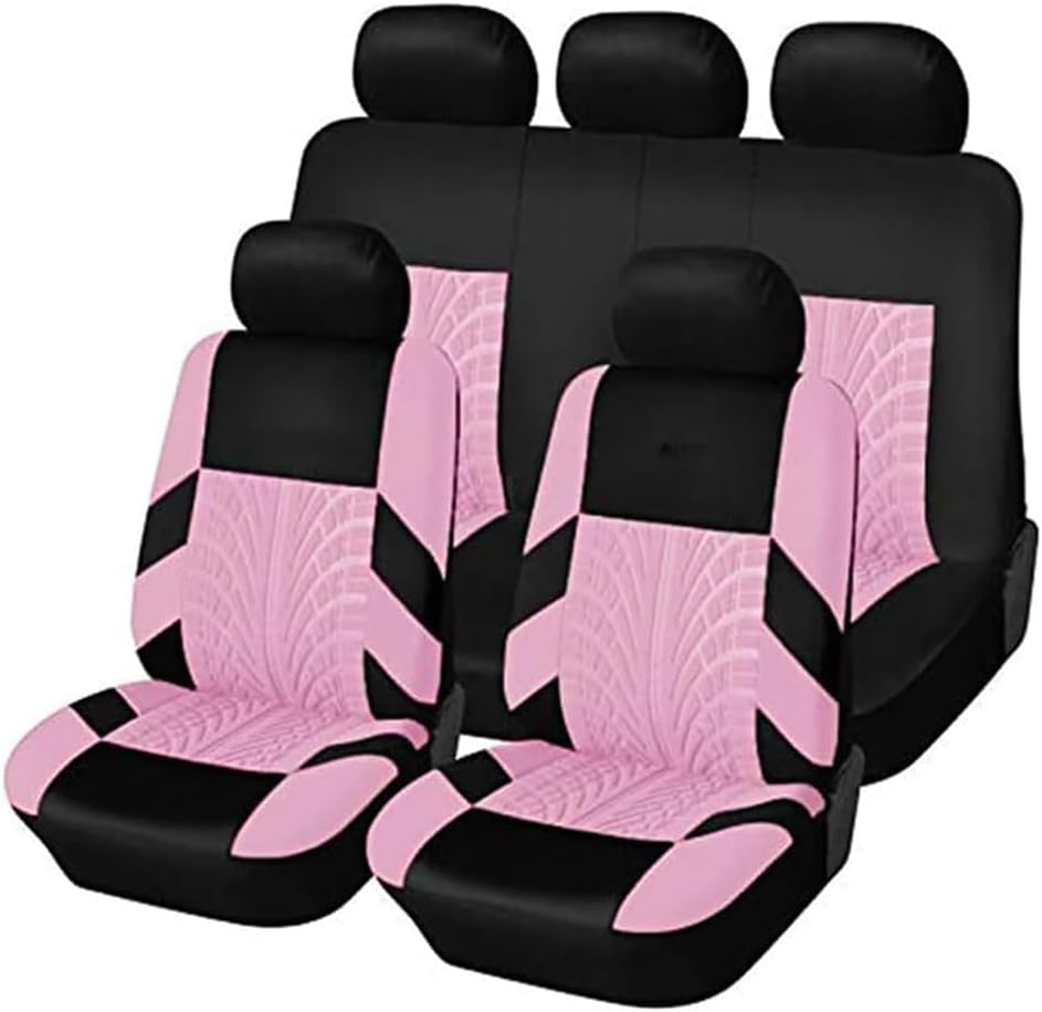 Car Seat Covers for Volvo XC90 2010 2011 2012 2013 2014,Full Set Front and Rear Seats Protector Airbag Compatible Automotive Seat Cushion Interior Accessories,Pink
