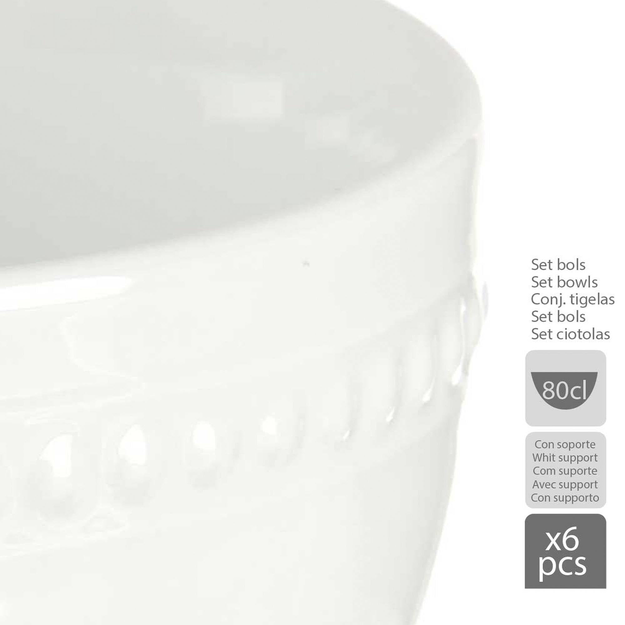 Set de 6 bols en porcelaine blanche 800 ml C Sopor collection VESSIA