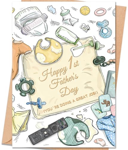 uugtcard First Fathers Day Card Gifts for New Dad 1st Fathers Day Card for New Dad