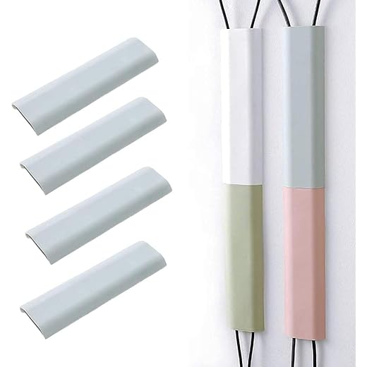 Cable Protector Concealer Cord Cover Pack of 4 Grey
