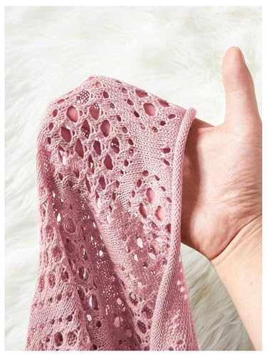 Image of Verdusa Women's Hollow Out Sheer Knit Top Dolman Sleeve Pullover Cover Up