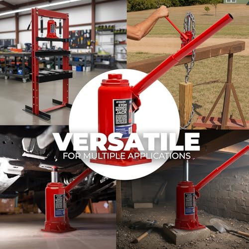 Image of XtremepowerUS 2-Ton Portable Hydraulic Bottle Jack Stand Hydraulic Jack Lift Farm RV Truck Lifting Equipment Shop Hand Pump (5,000 LBS) Capacity