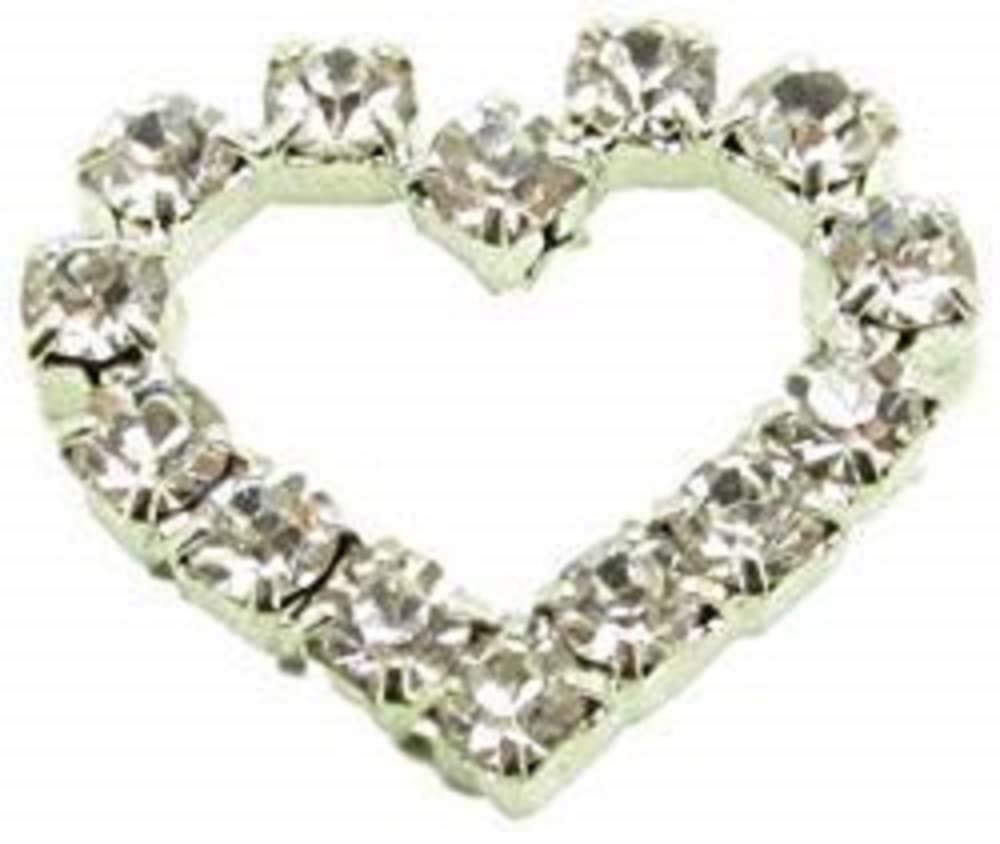 Syntego Silver 10 X Mini Heart Diamante Rhinestone Embellishment Wedding Cards Craft No Bar (Bk22)