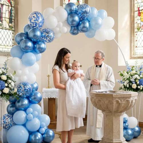 Image of Blue Balloons Arch Kit,130pcs Blue and White Balloon Garland