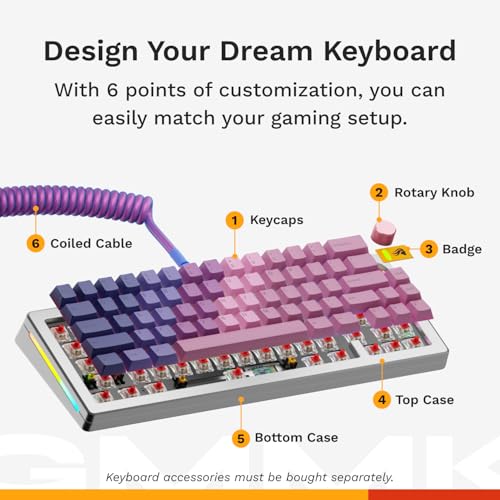 GLORIOUS Gaming GMMK 3 Pro HE: Teclado Gaming inalámbrico, Hall Effect, Carcasa de Aluminio, tasa 8K, switches Hot Swap MX/HE, acción Ajustable, Compacto 65% QWERTY Estadounidense