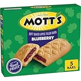 Mott's Soft Baked Apple Filled Bars, Blueberry Flavor Snacks, Made with Real Fruit, 5 Ct, 6.55 oz