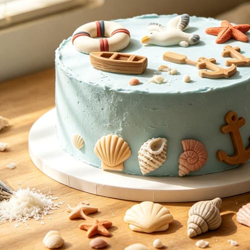 Molde de silicona para chocolate con tema oceánico, pack 2 miniatura 5