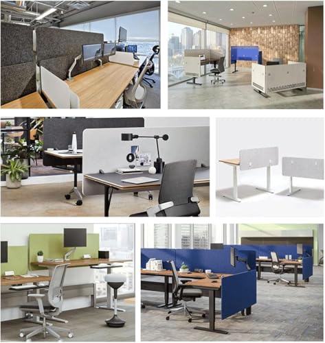 Schalldichte Schreibtisch-Trennwand, freistehend, Sichtschutz, Filz-Trennwand zur Geräuschreduzierung, Schreibtisch-Trennwände, 2 Stück, akustische Abschirmung für Büro