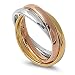 STR-0002 High Polished Stainless Steel Triple Multi Color Band Ring Size 3-12; Comes with Free Gift Box (10)