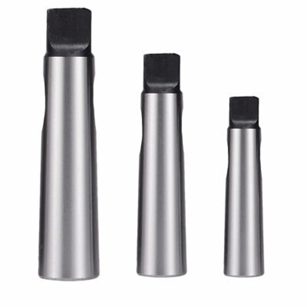 Lecreatekit Lot de 3 adaptateurs de cône morse (MT1-MT2, MT2-MT3, MT3-MT4) pour mandrin de perceuse et outils à tige conique — Acier 45#, dureté HRC58, rectifié