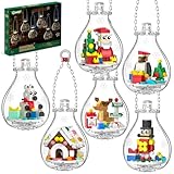 Christmas Ornaments 2025 Building Set, Ornament for Christmas Tree with Light, Xmas and Thanksgiving Holiday for Gifts, Gingerbread Houses, Santa, Reindeer, Polar Bears, Soldiers and Penguin (647 Pcs)