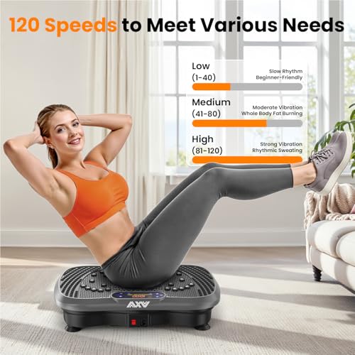 Image of AXV Vibration Plate Fitness Platform Exercise Machine Vibrating Shaking Full Body Shaker Workout Vibrate Stand Shake Board Sport for Weight Loss Fat Burner for Gym Home Office