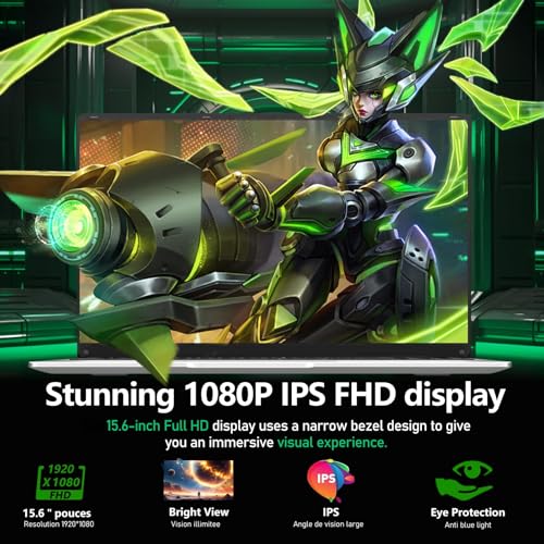Image of 15.6 inch Laptop Computer DDR4 12GB RAM 256GB SSD,traditional laptop computers with N4000 (Up to 2.60 GH) 15.6 Inch FHD Display 1920*1080,Lightweight Lap top-For Students /Commuters /Business Professionals