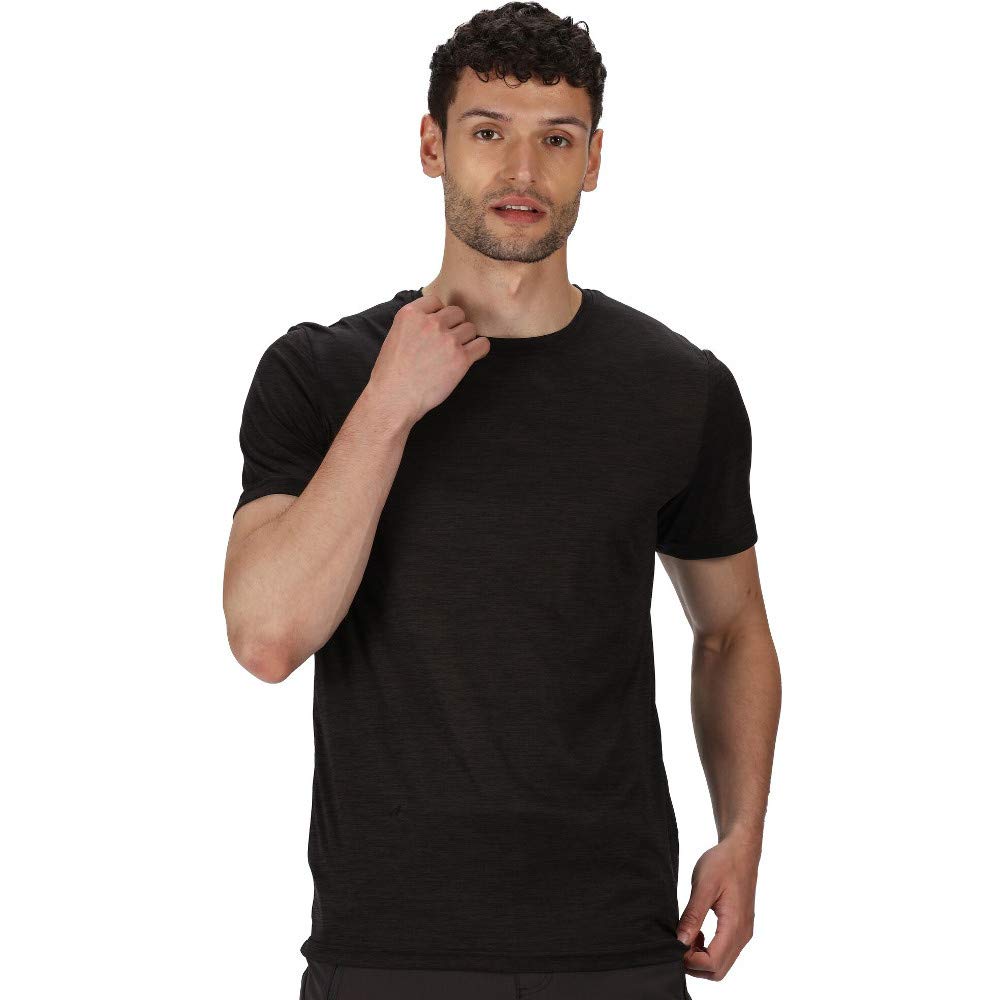 Regatta Fingal Edition Short Sleeved Marl T-Shirt Jet Black Size XL