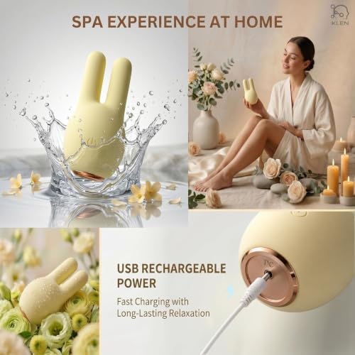 Image of KLEN Body Massager Machine Daily Comfort Care Wellness Protection for Woman | Personal Massager For Woman 10 Vibration Smooth Silicone Heads Waterproof Lightweight Stress Relief Gadget For Relaxation