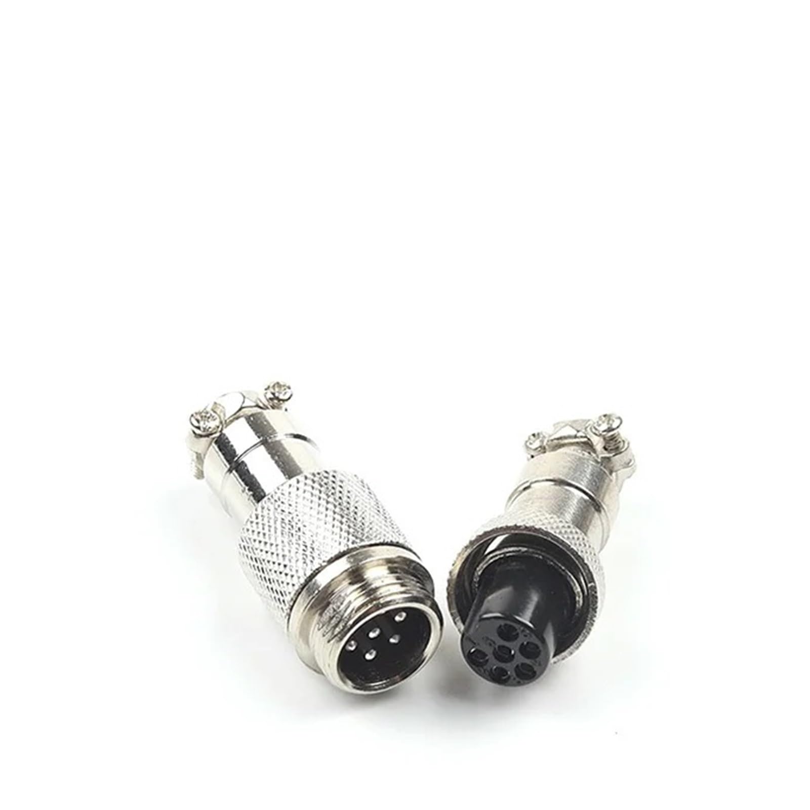 POWTAXBJGD 1 Set GX12 Butt Type 2/3/4/5/6/7 Pin Socket & 12MM Docking Power Male& Female Circular Panel Connector(GX12-6 Butt Type)