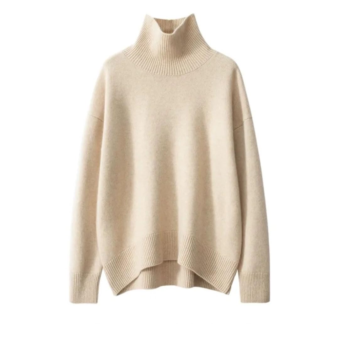 Damski sweter z wysokim dekoltem kaszmirowy sweter sweter sweter ciepły luźny dzianinowy podstawowy sweter kurtka topy