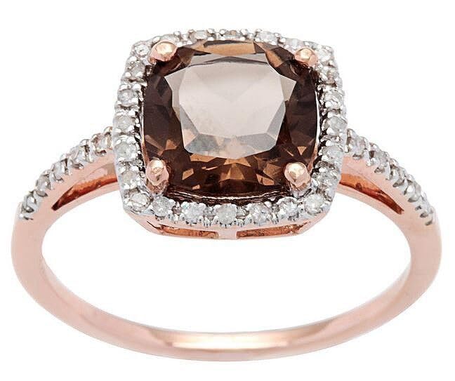 SANTOSH-ENTERPRISES 2.00Ct Cushion Cut Chocolate Lab Created Brown Diamond Halo Woman's Wedding Ring 14K Rose Gold Finish