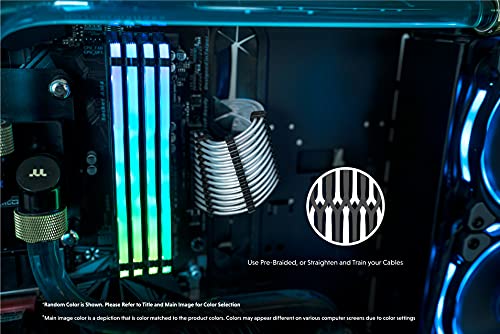 Image of LINKUP - 4 Pin CPU PSU Cable Extension 16AWG Oxygen Free Copper (OFC) Teflon Jacket Custom Mod PC w /Combs┃Single Pack┃30CM 300MM - Silver