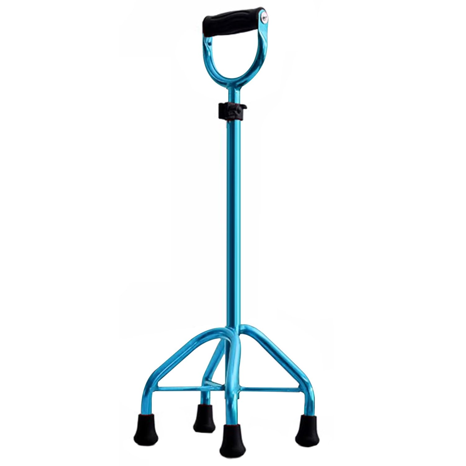 Quad Cane dla seniorów, laska do chodzenia z regulacją wysokości z dużą podstawą, lekka aluminiowa laska stabilizująca z 4 końcówkami, nośność do 160 kg