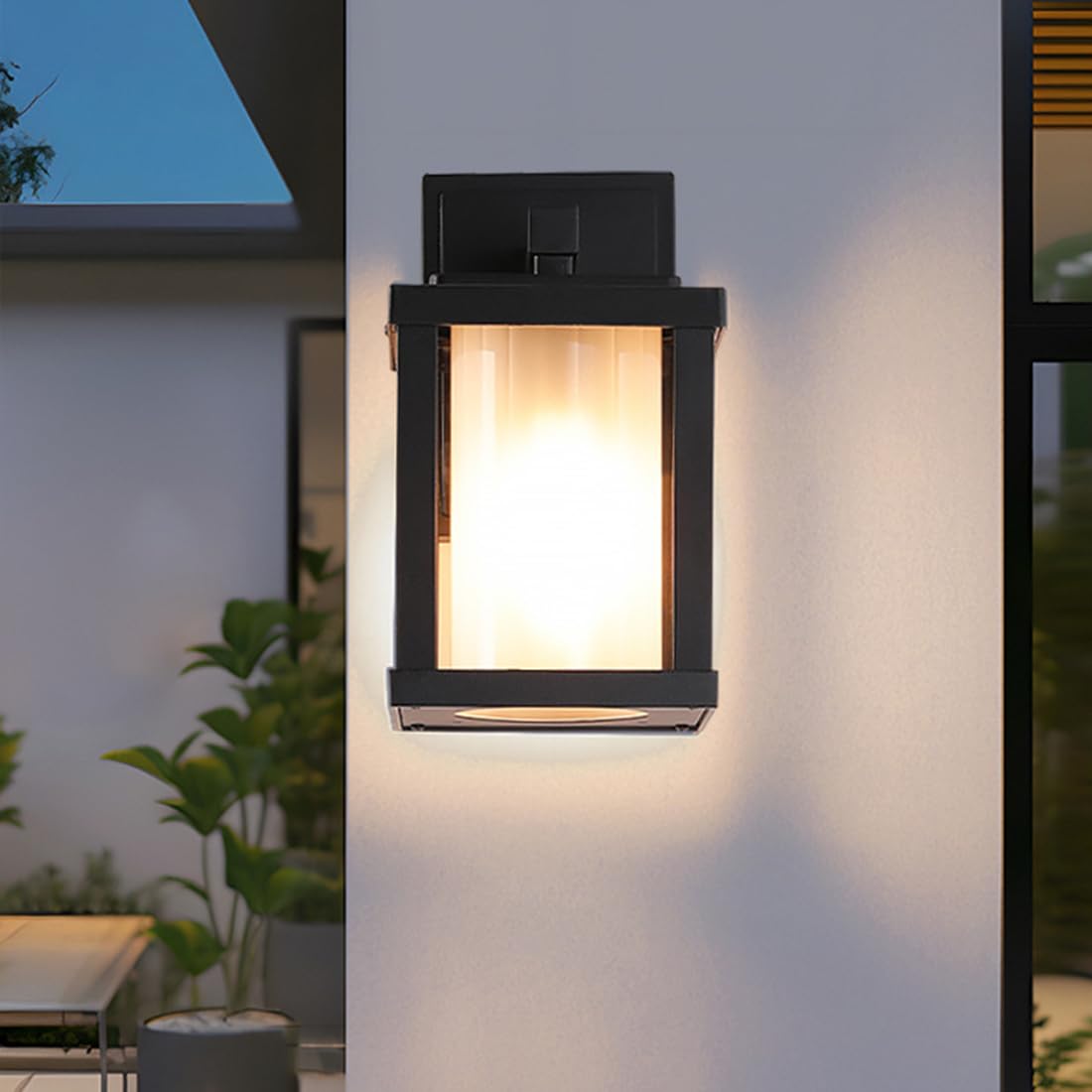 Vintage aluminiowa lampa ścienna na zewnątrz ganek latarnia | Zewnętrzne oświetlenie domu, zewnętrzne oświetlenie ganku do ogrodu, tarasu, balkonu, bramy, willi, czarnego
