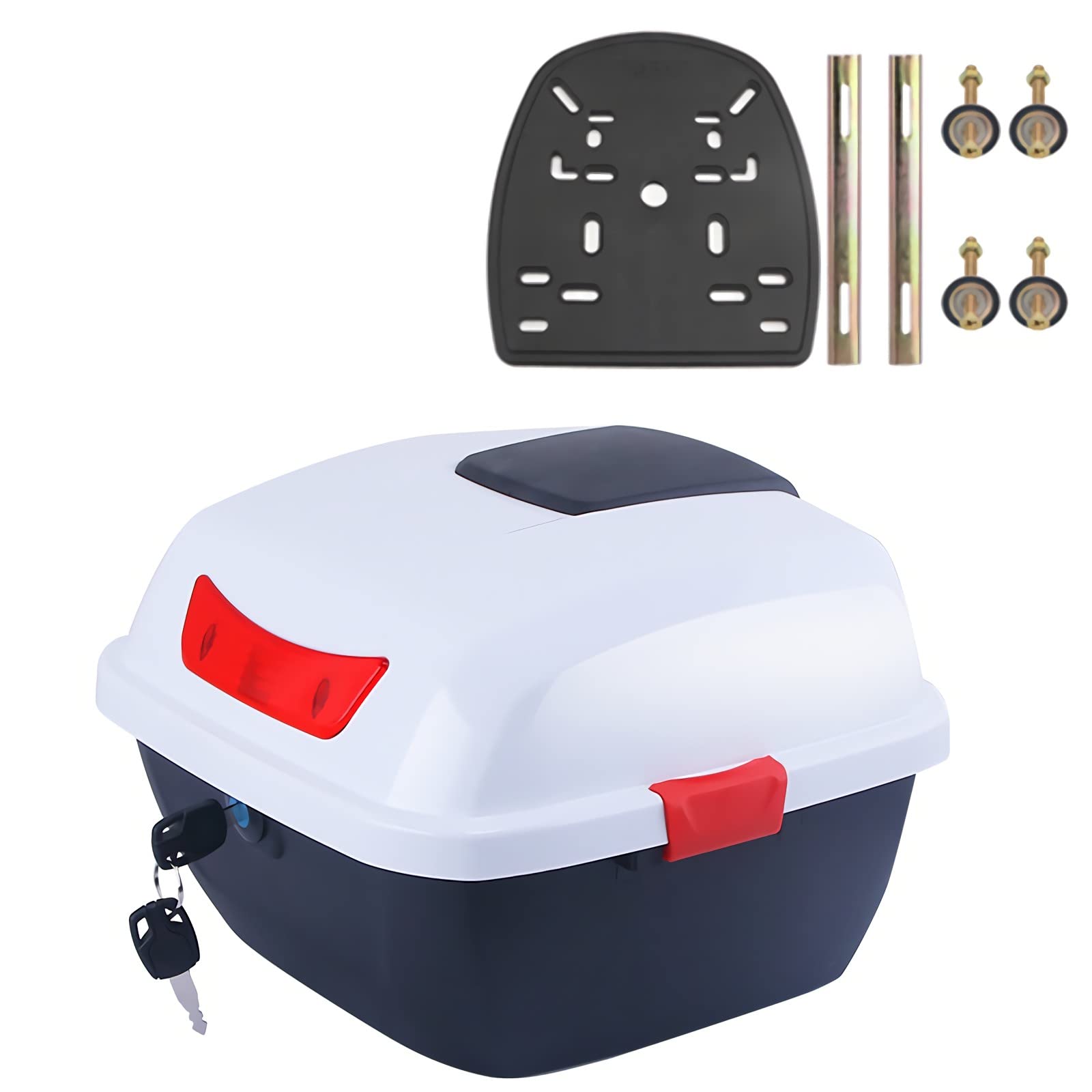 Coffre supérieur en ABS rigide pour rangement de bagages de moto et scooter