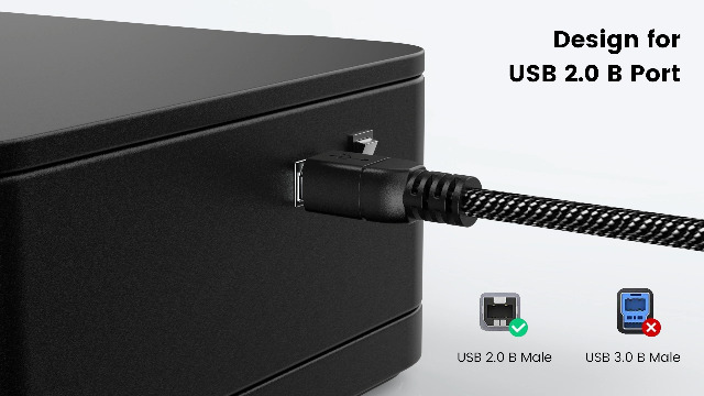 Amazon.com: MOSWAG 2in1 USB Printer Cable 3.28FT/1M with USB C to