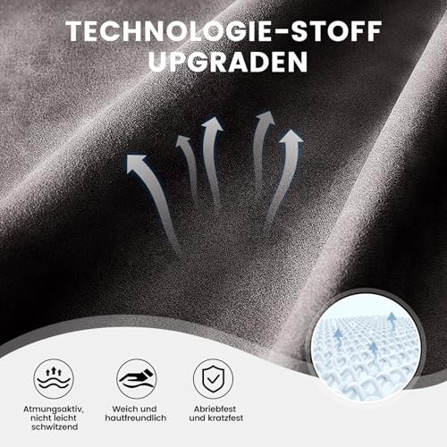 Sedia da gaming in tessuto, sedia da gioco con cuscino a molle insacchettate, sedia girevole ergonomica, con poggiapiedi, portata 150 kg, marrone - Sedia gaming - Immagine 6