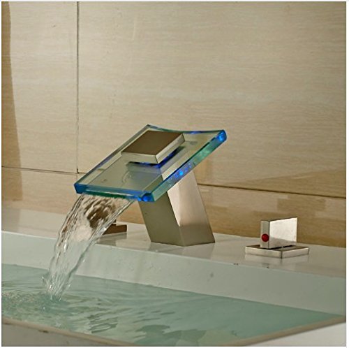 Robinet lavabo cascade LED Gowe en verre pour moderniser une salle de bain