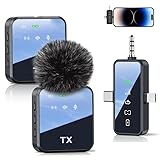 3-in-1 Mini Microphone for iPhone/Android/Camera, Hi-Fi Audio, 48kHz/24-bit, Wireless Microphones, 328ft Range, 20H Battery, Lapel Mic with Noise Reduction for Live Streaming, TikTok, YouTube
