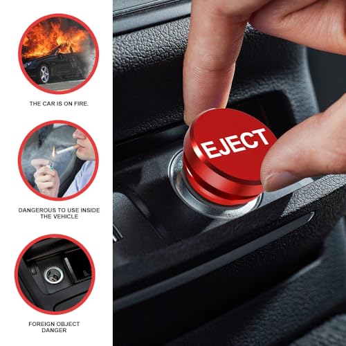 Image of Cigarette Lighter Plug Cover, Dustproof Car Cigarette Lighter Plug Parts, Standard 12 Volt Power Source Cigarette Lighter Plug, Aluminum Plugs Cover Decoration for Most Vehicles