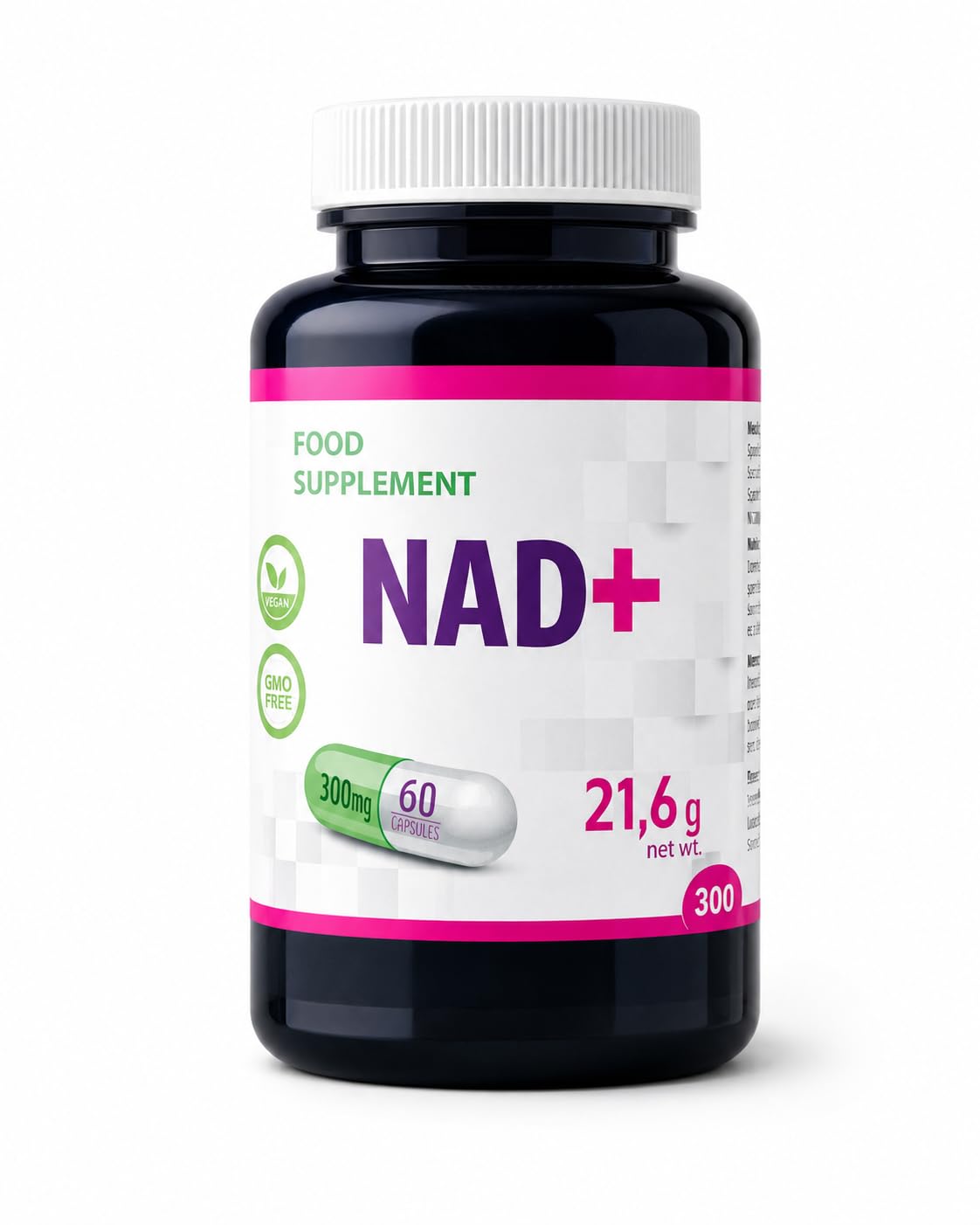 Hepatica NAD+ Nicotinammide Riboside 300 mg | 60 Capsule Vegane | Scorta 2 Mesi | Ingrediente Unico | GMP & laboratorio indipendente