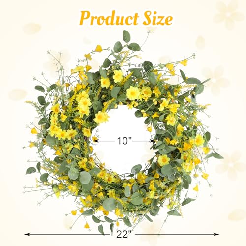 22daisyspringsummerwreathwithgreenleaveswildflowerartificialwreathforfrontdoorhomewallweddingfarmhouseholidayoutdoorindoordecoryellow Urban Country Home Decor 22 daisy spring summer wreath with green leaves wildflower artificial wreath for front door home wall wedding farmhouse holiday outdoor indoor decor yellow urban country home decor