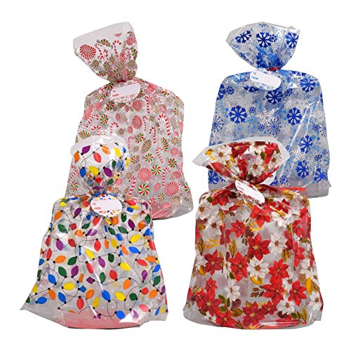 12 Cellophane Cookie Tray Bags Includes 12 Ribbon Ties