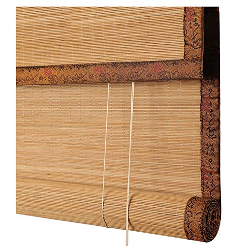 LIANGJUN Estor enrollable de bambú para ventana romana, estilo retro, enrollable, a prueba de polvo, estilo japonés, personalizable