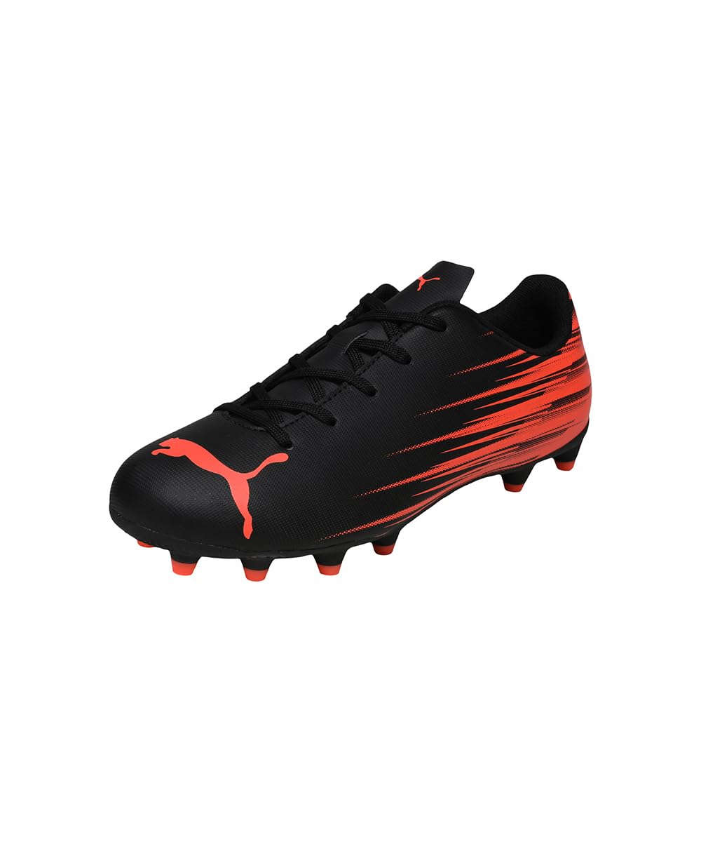 PUMA ATTACANTO II FG/AG JR Fußballschuh, schwarz-leuchtendes Rot, 4.5 UK