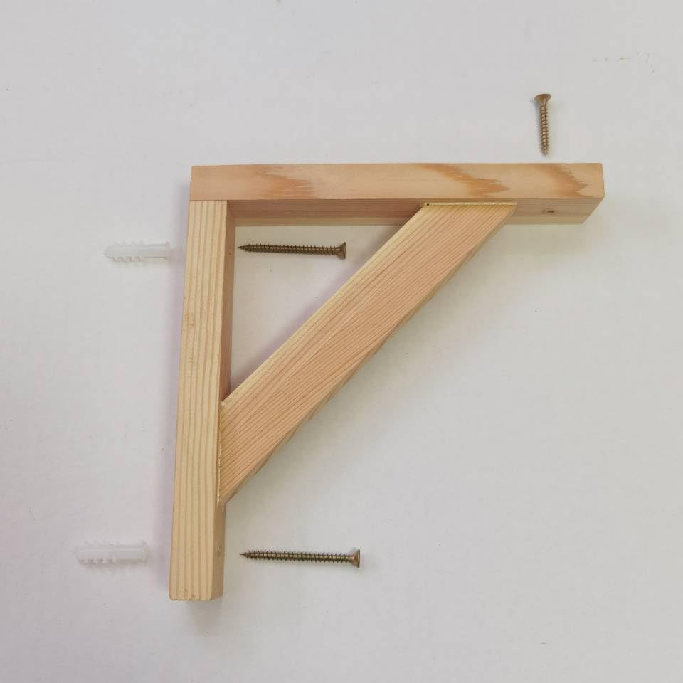 Wood Selves Bracket,Solid Wood Triangle Bracket, Clapboard Bracket, Wall Shelf,Fits Both 10 to 15 Inch Deep Shelves,Supports Pendant Lamp Kit,Including Fixing Device Screw,Pack of 1