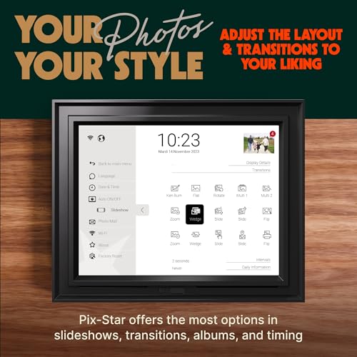 Image of Pix-Star LUX 10.4'' Wi-Fi Digital Picture Frame - Unlimited Cloud Storage, Easy App Sharing, 40,000+ Pictures, No-Glare Display, Motion Sensor, Email /App /USB /SD - 10 inch