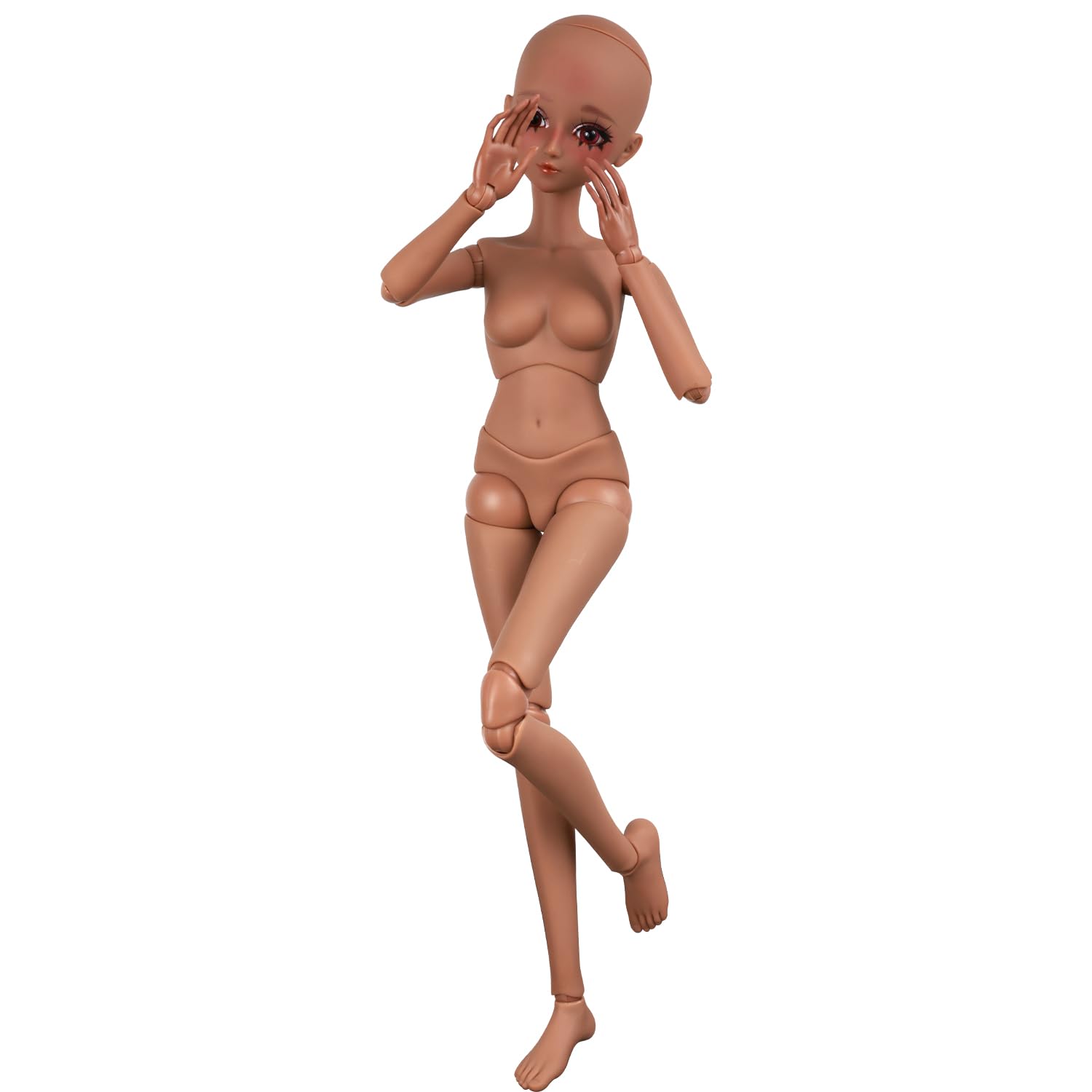 1/3 Tan Skin BJD Body lalki - ręcznie malowana twarz anime, spersonalizowana lalka DIY z 16 ruchomymi przegubami, zmienne oczy do ekspozycji, rekwizyt fotograficzny